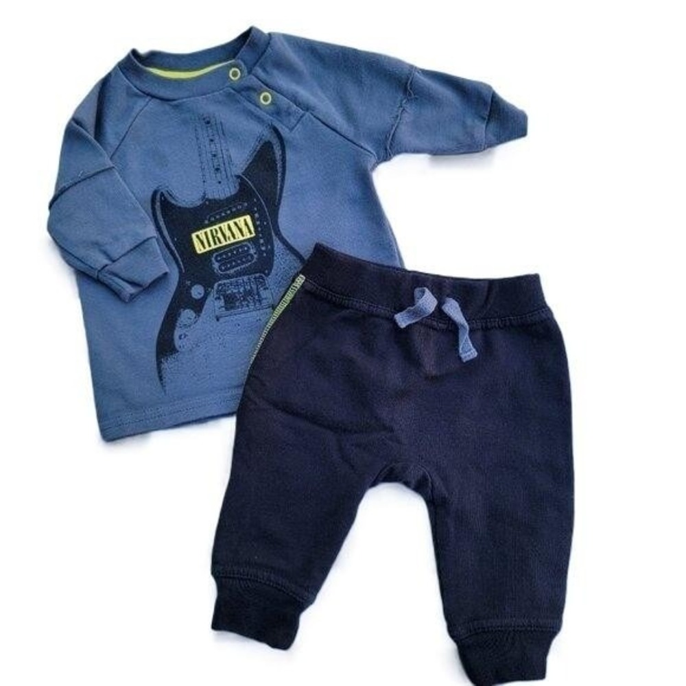 Nirvana Baby Cotton Sweatshirt & Pants Set Size 0-3m‎ Boys 2 Piece Outfit